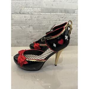 Leg Avenue Shoe Collection Poker High Heels Spaces, Hearts, Womens Size 8 NEW